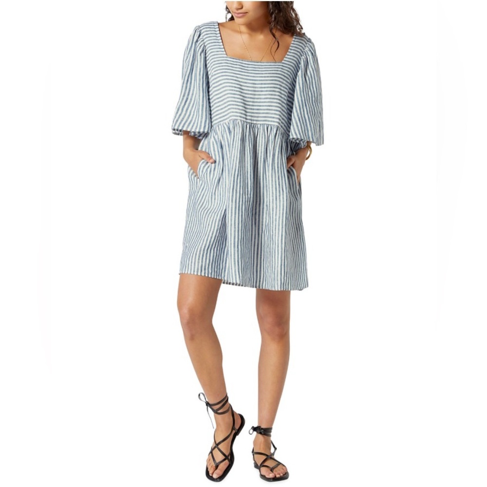 Joie Anjelica Blue & White Stripe Linen Dress Size XXS